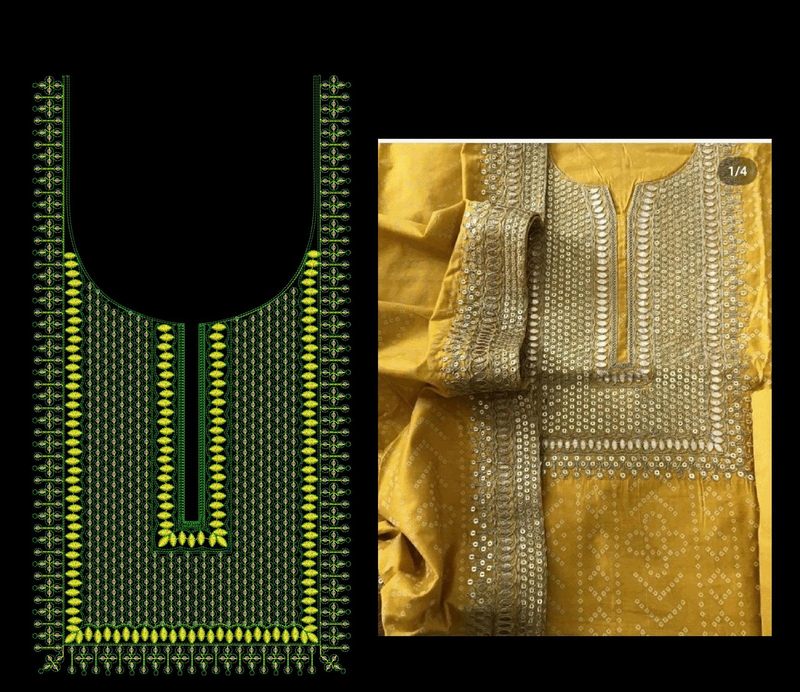 Cording & Sequince Neck