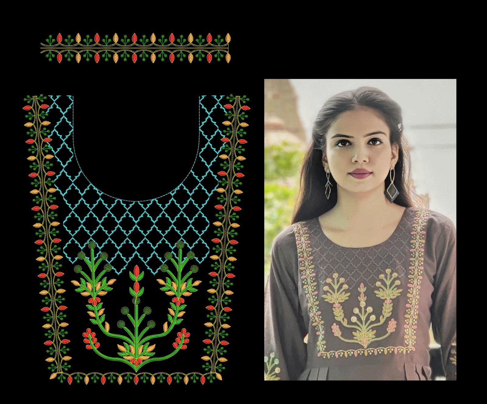 Cording & sequince kurti