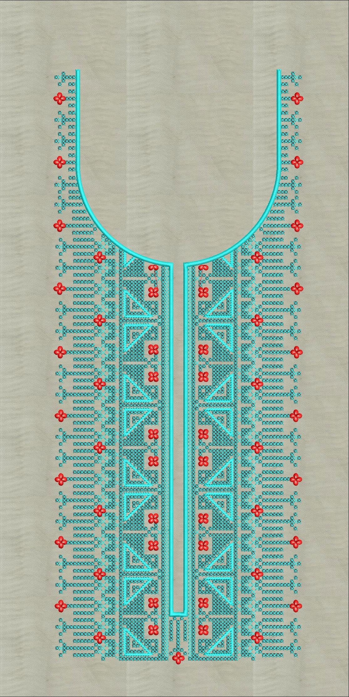 Sequince Neck cross stich