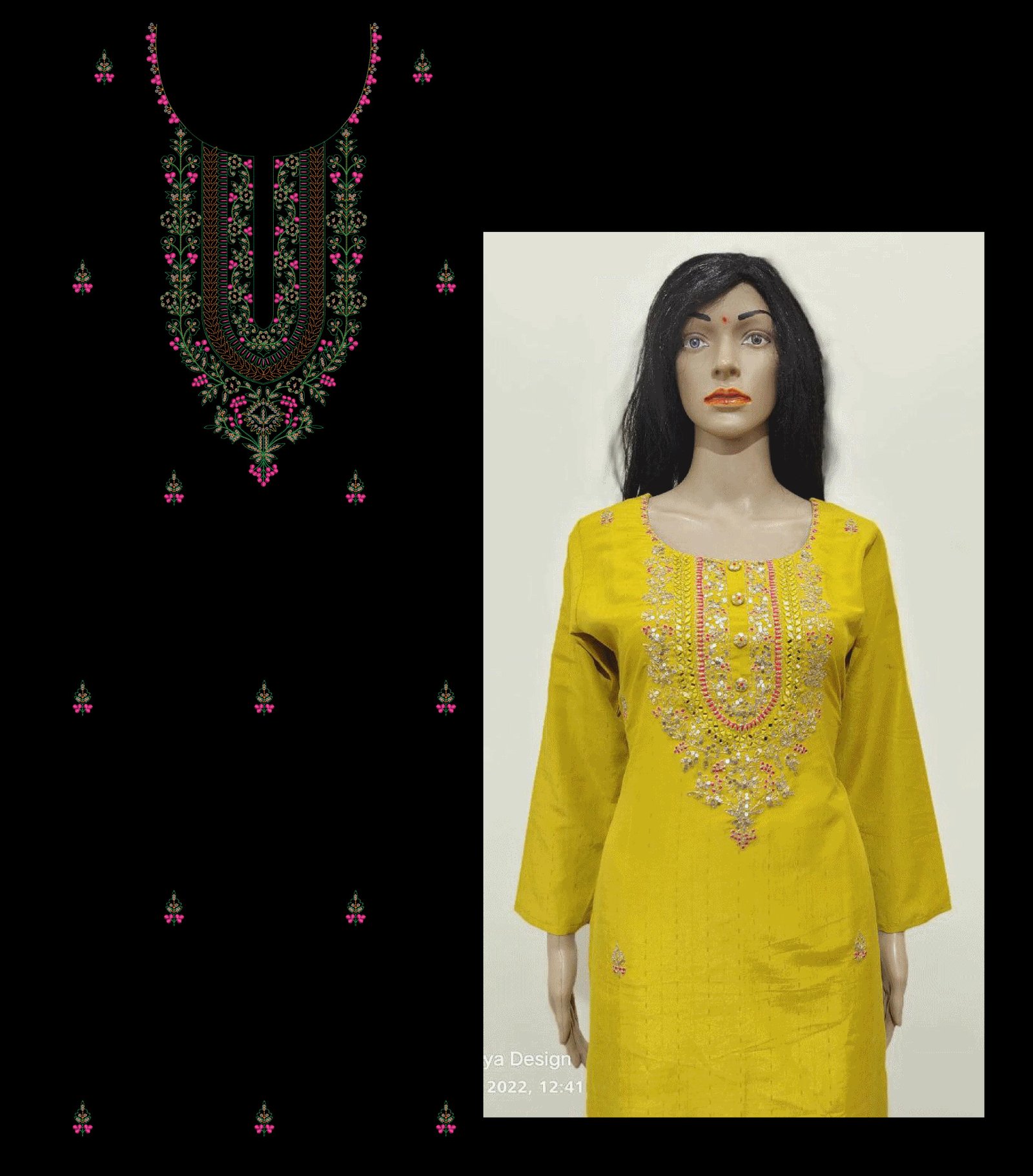 Cording & Sequince kurti