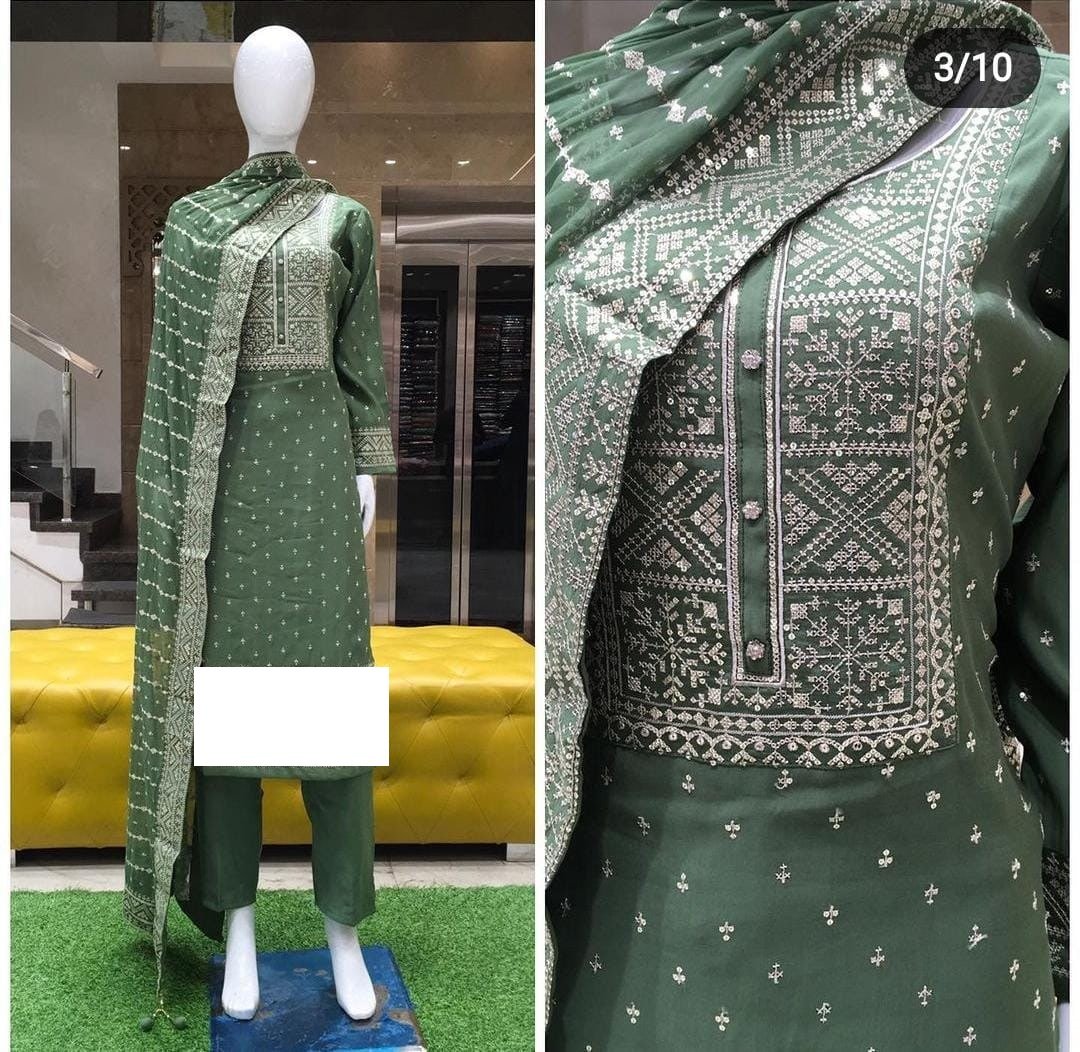 Sequince - cross stich kurti