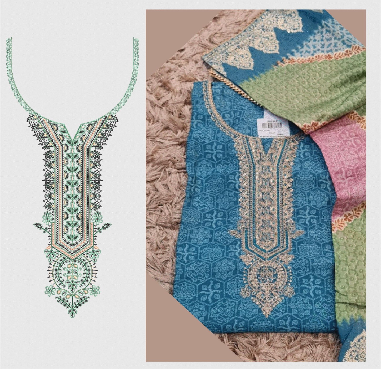 cording & Sequince Neck