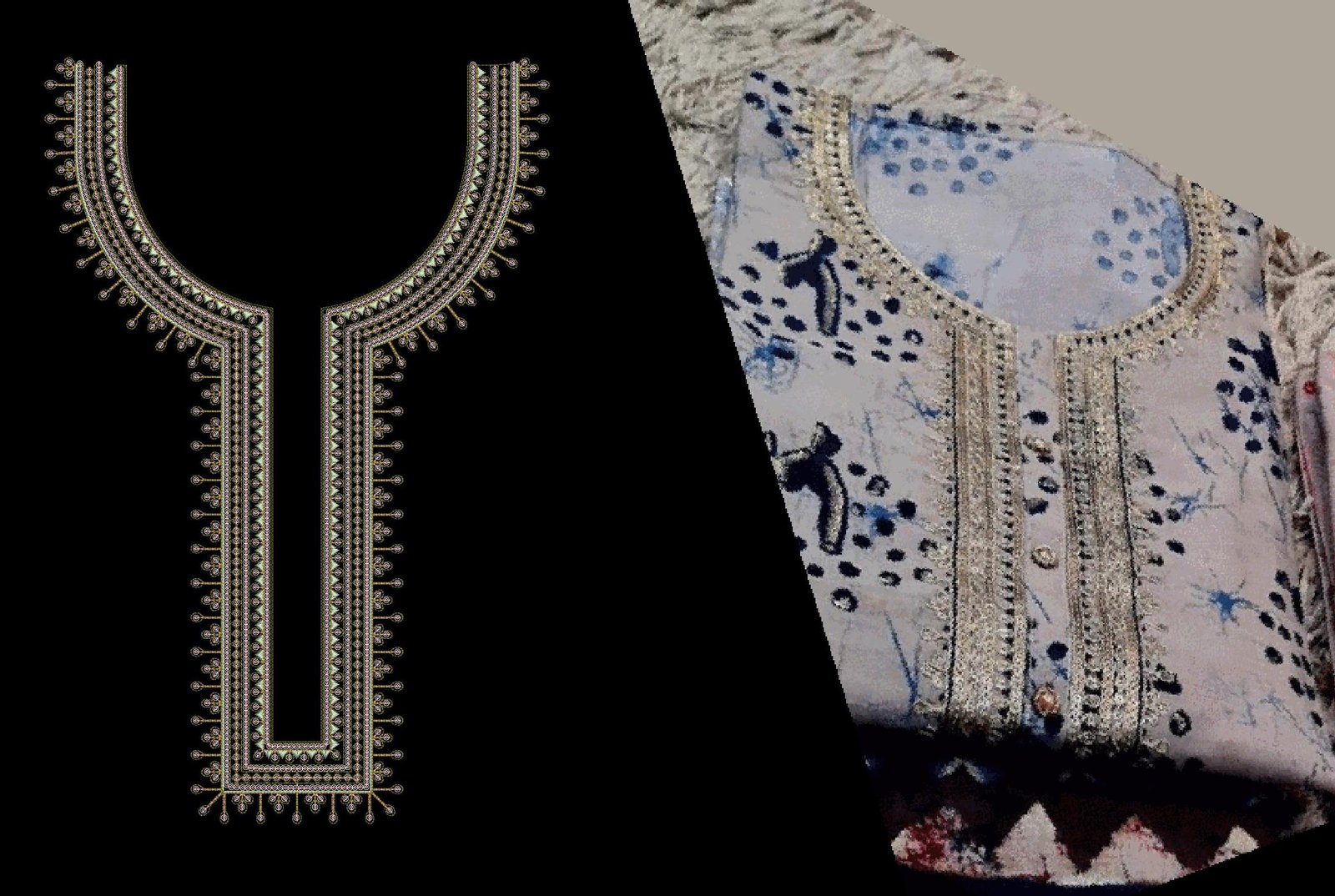 cording & Sequince Neck