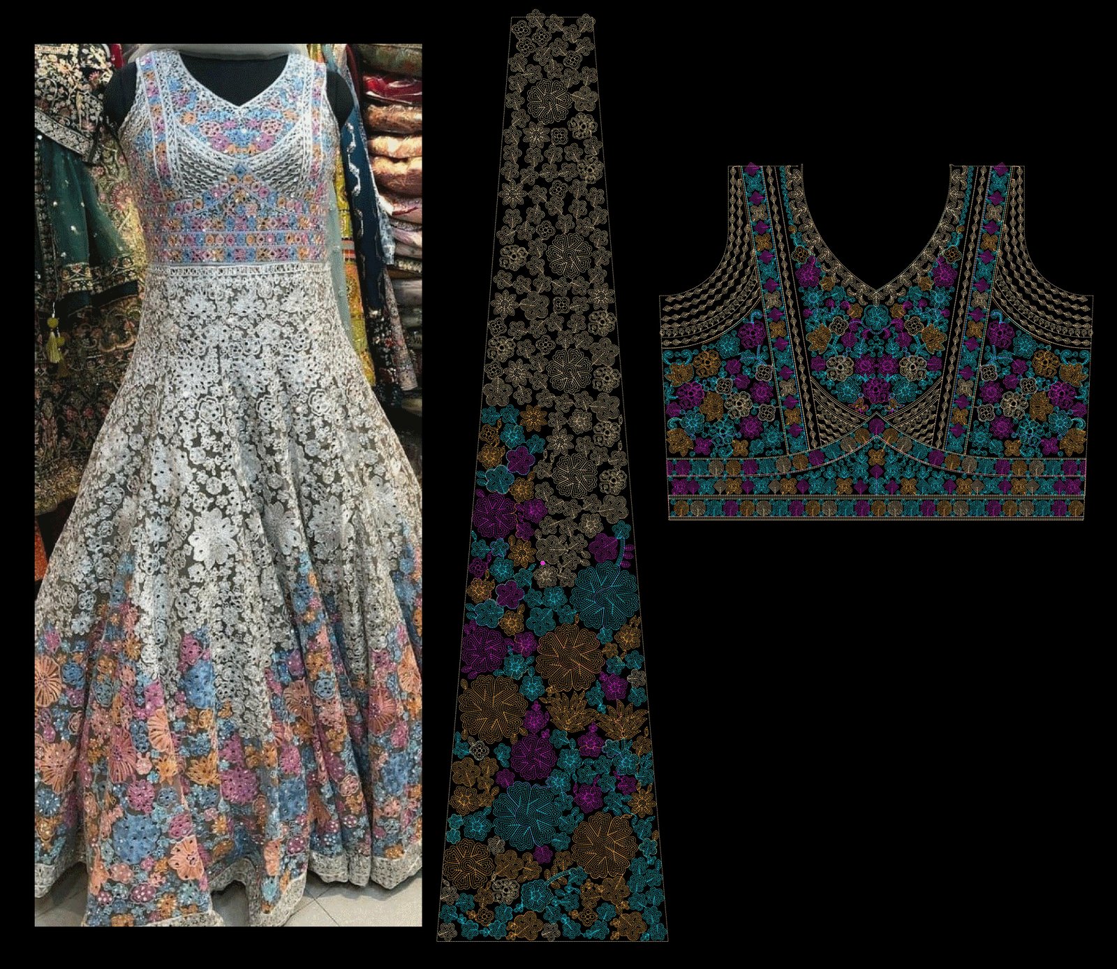 Chain Neck & Choli Ghaghara