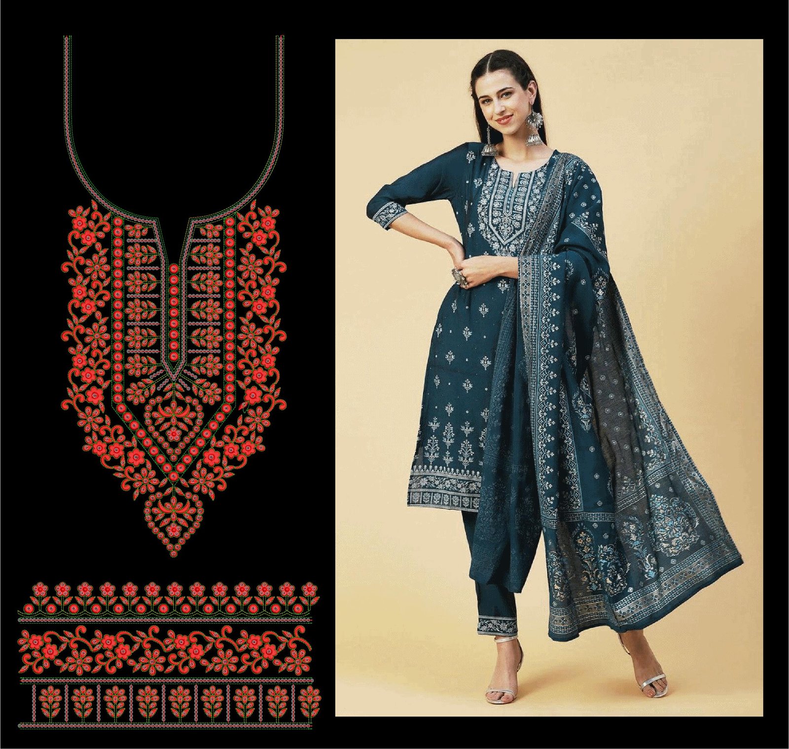 Cording and sequince neck
