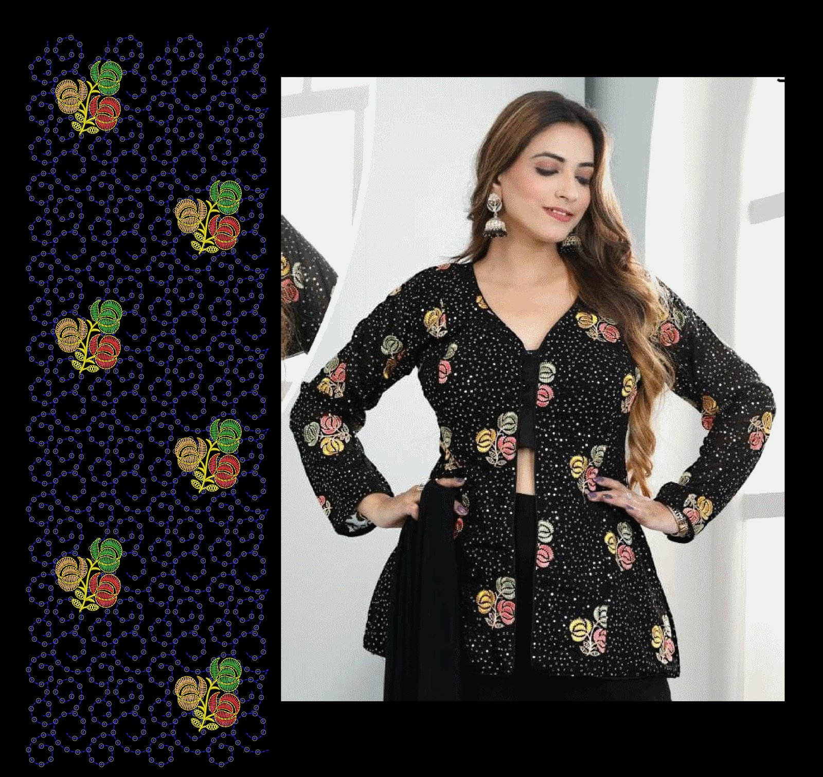 5 mm -Sequince kurti