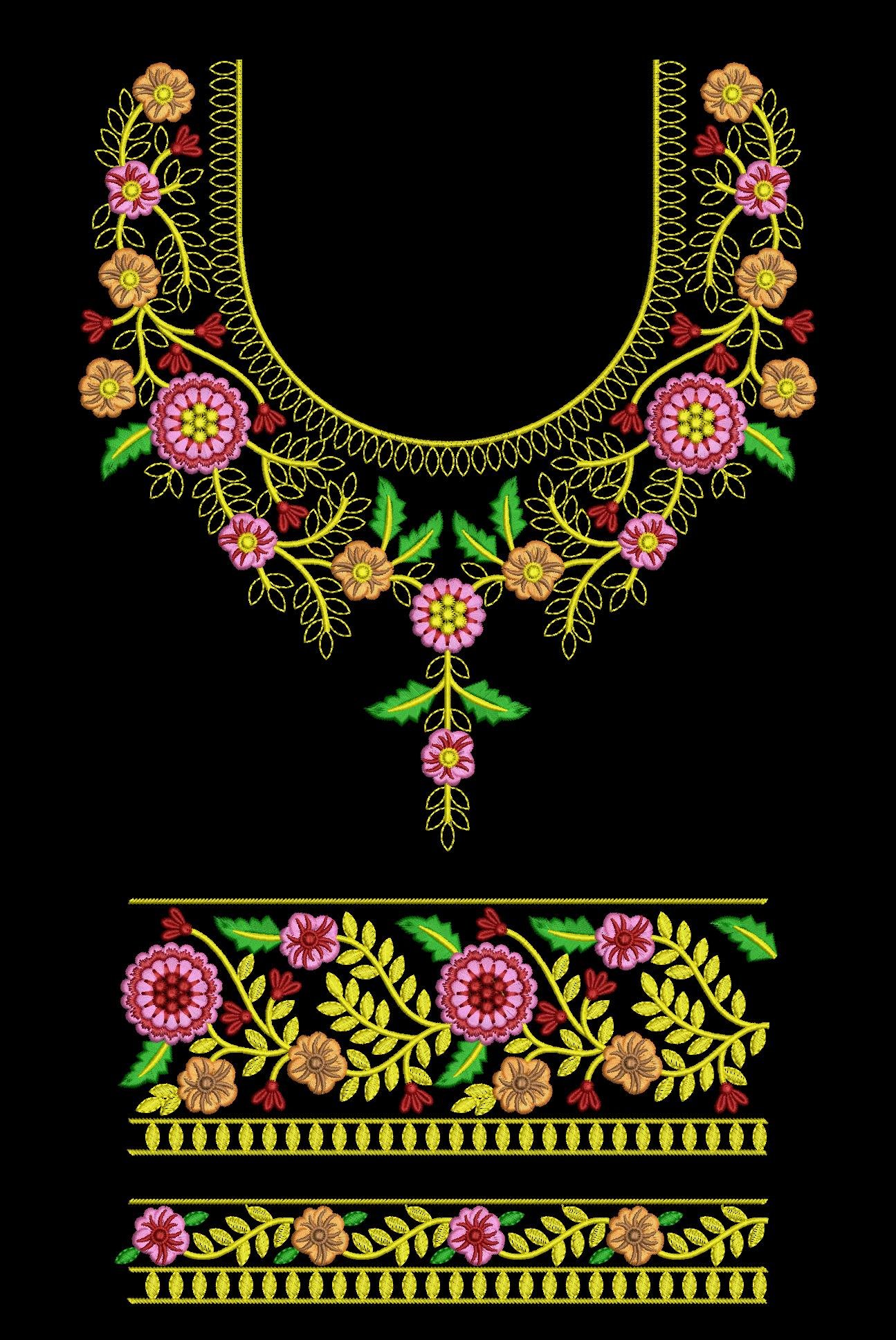 Neck Top Duppata Design