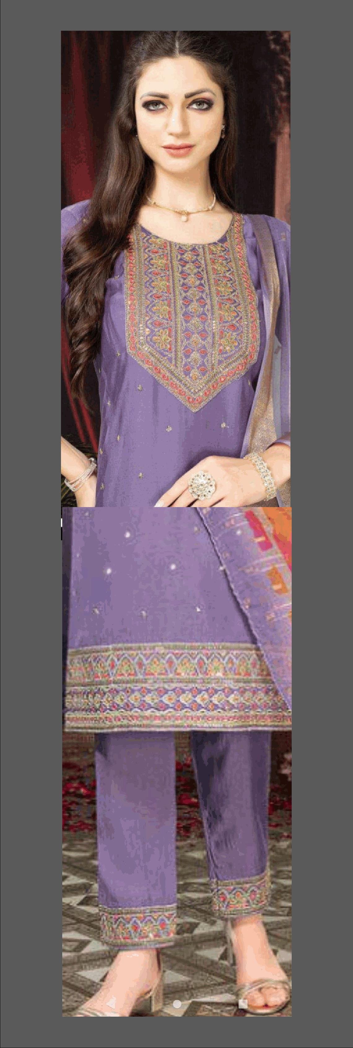 FANCY KURTI NECK & DAMAN PATTA