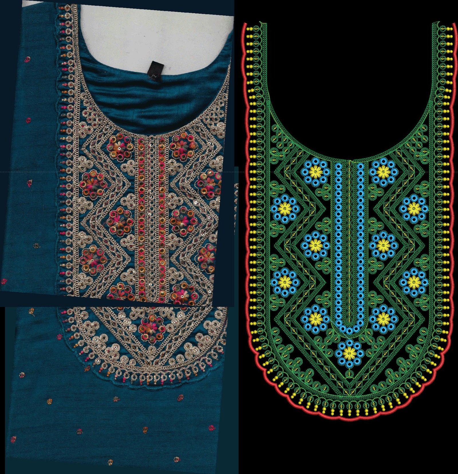 fancy kurti neck