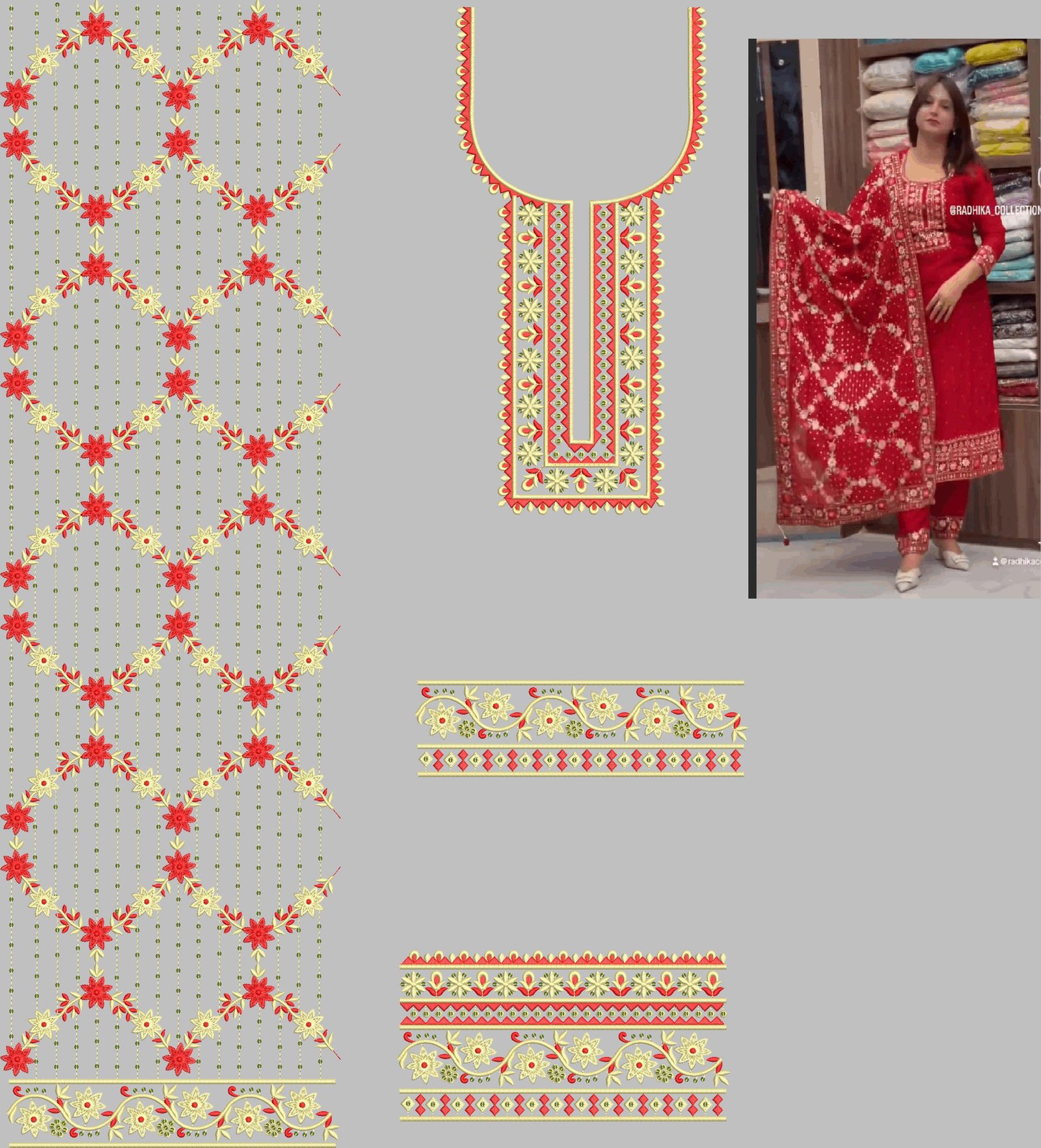 FANCY KURTI NECK PATTI DAMAN