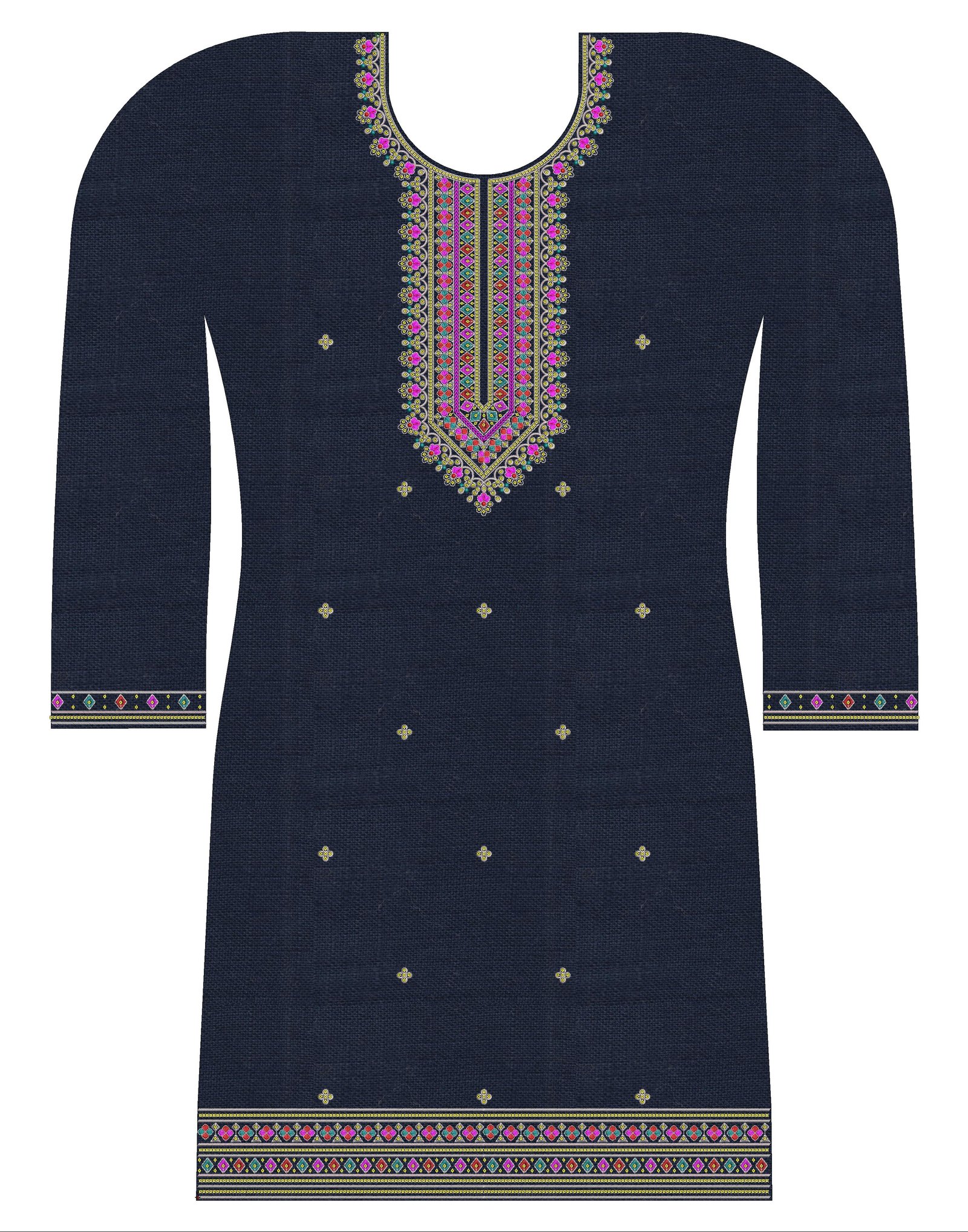 FANCY KURTI NECK PATTI DAMAN