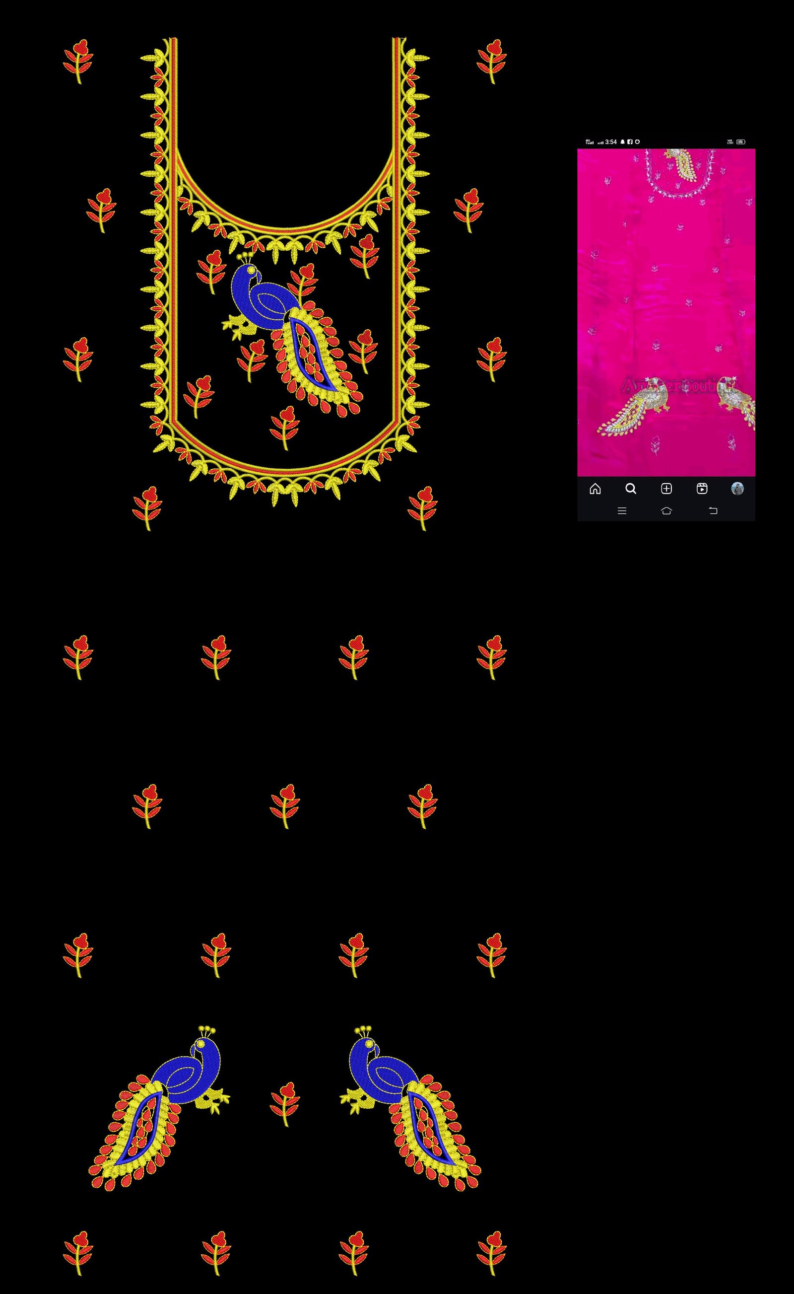 kurti neck panel