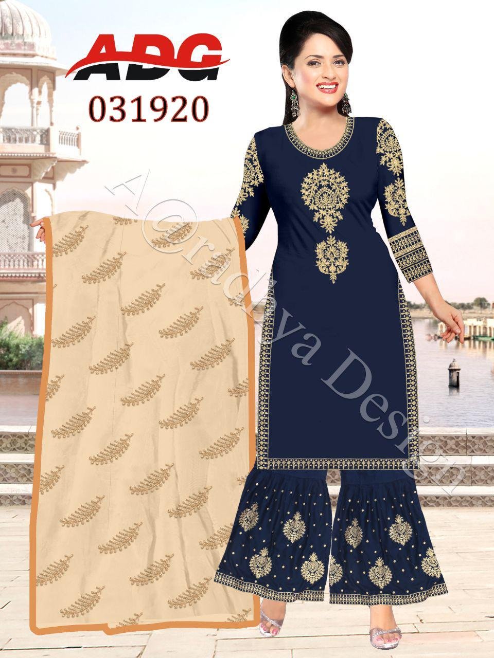 Daman & Single Head top & Duppata