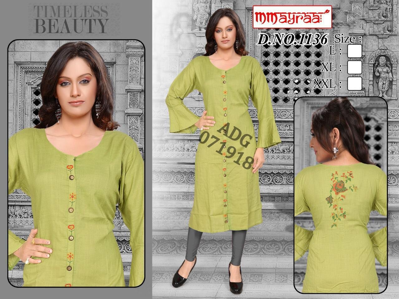 cross work kurti