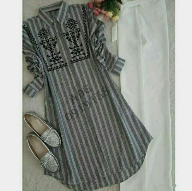 cross work kurti