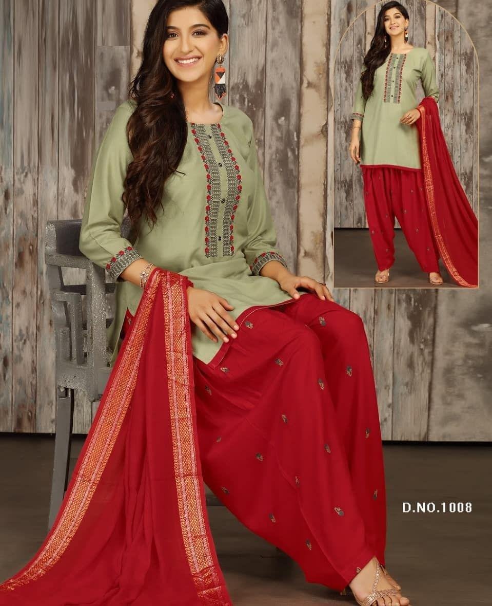 cross stich kurti plazo