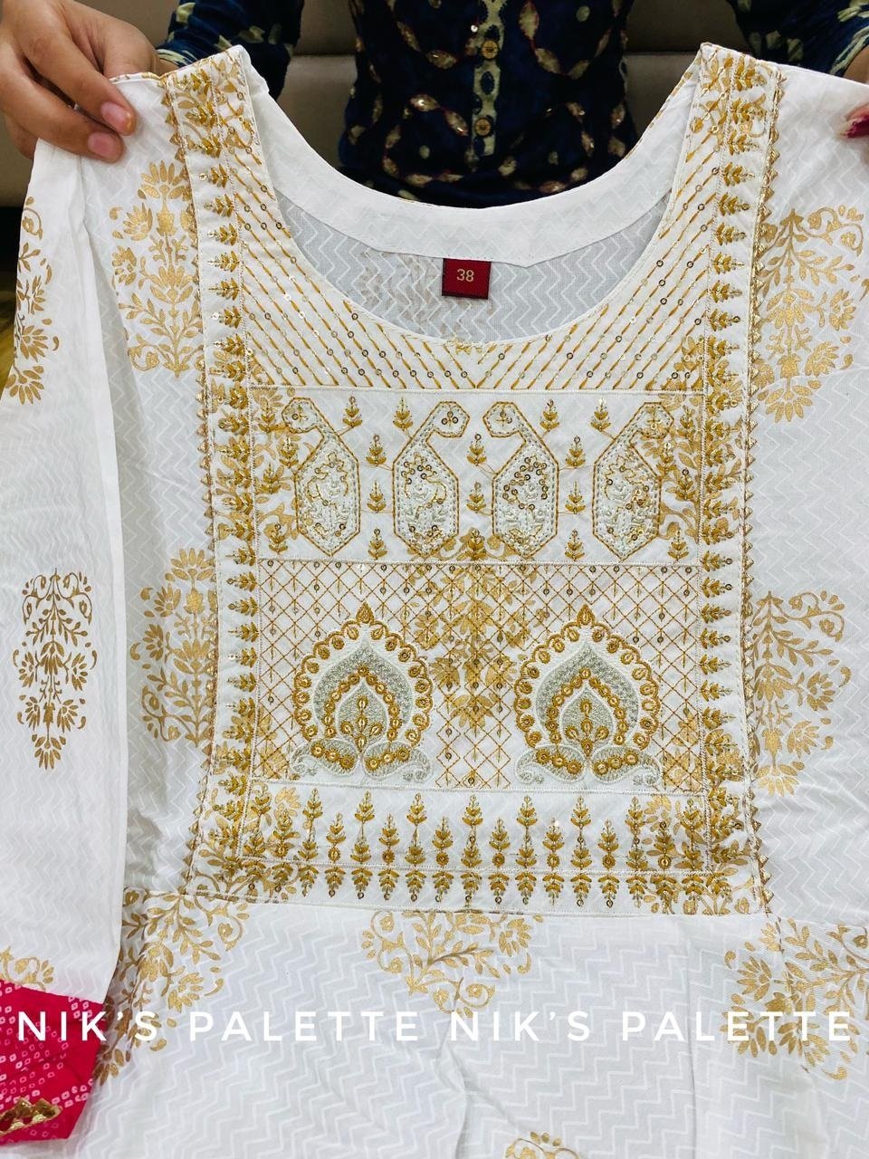 sq. fancy  kurti neck