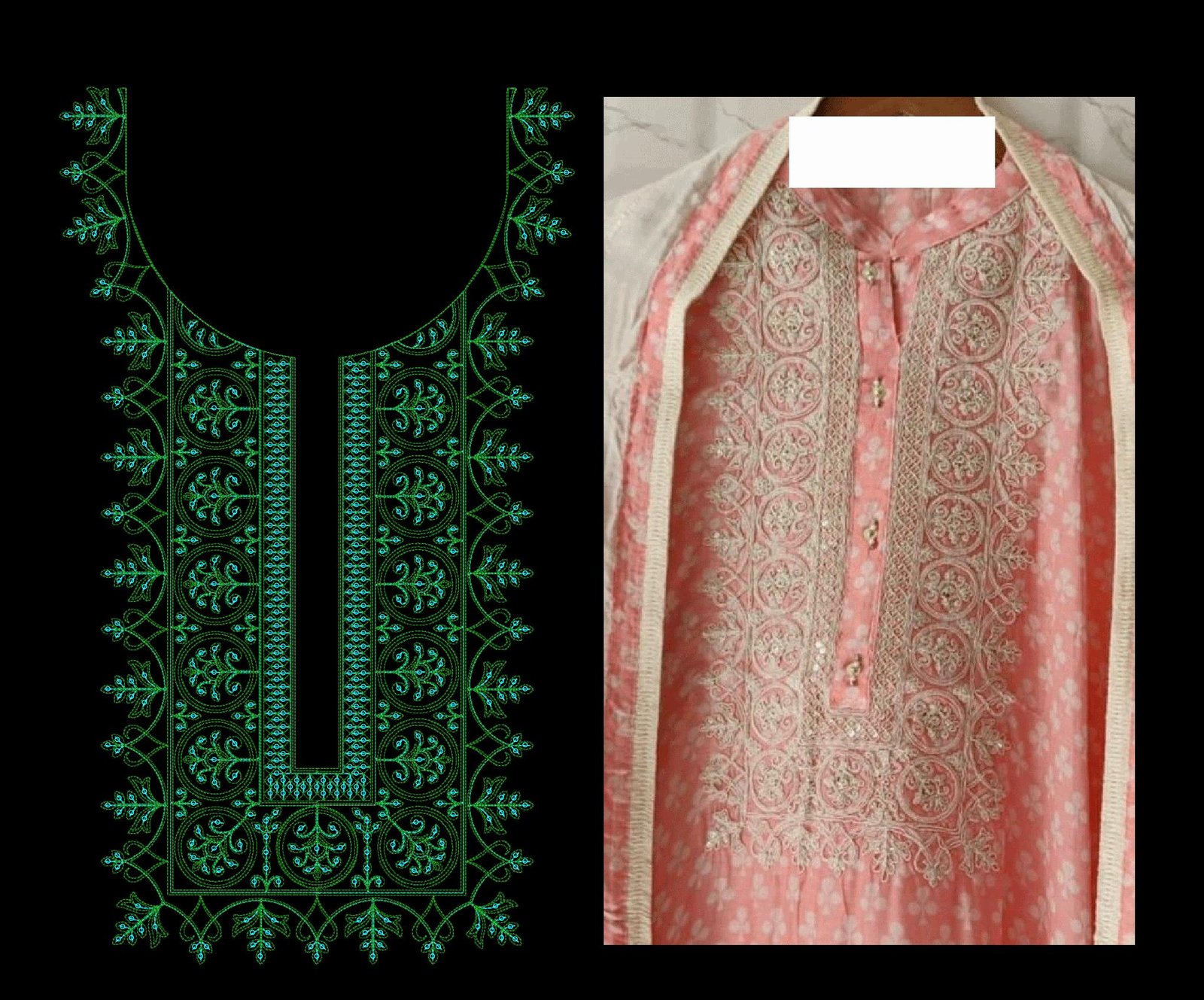 Cording & sequince Neck
