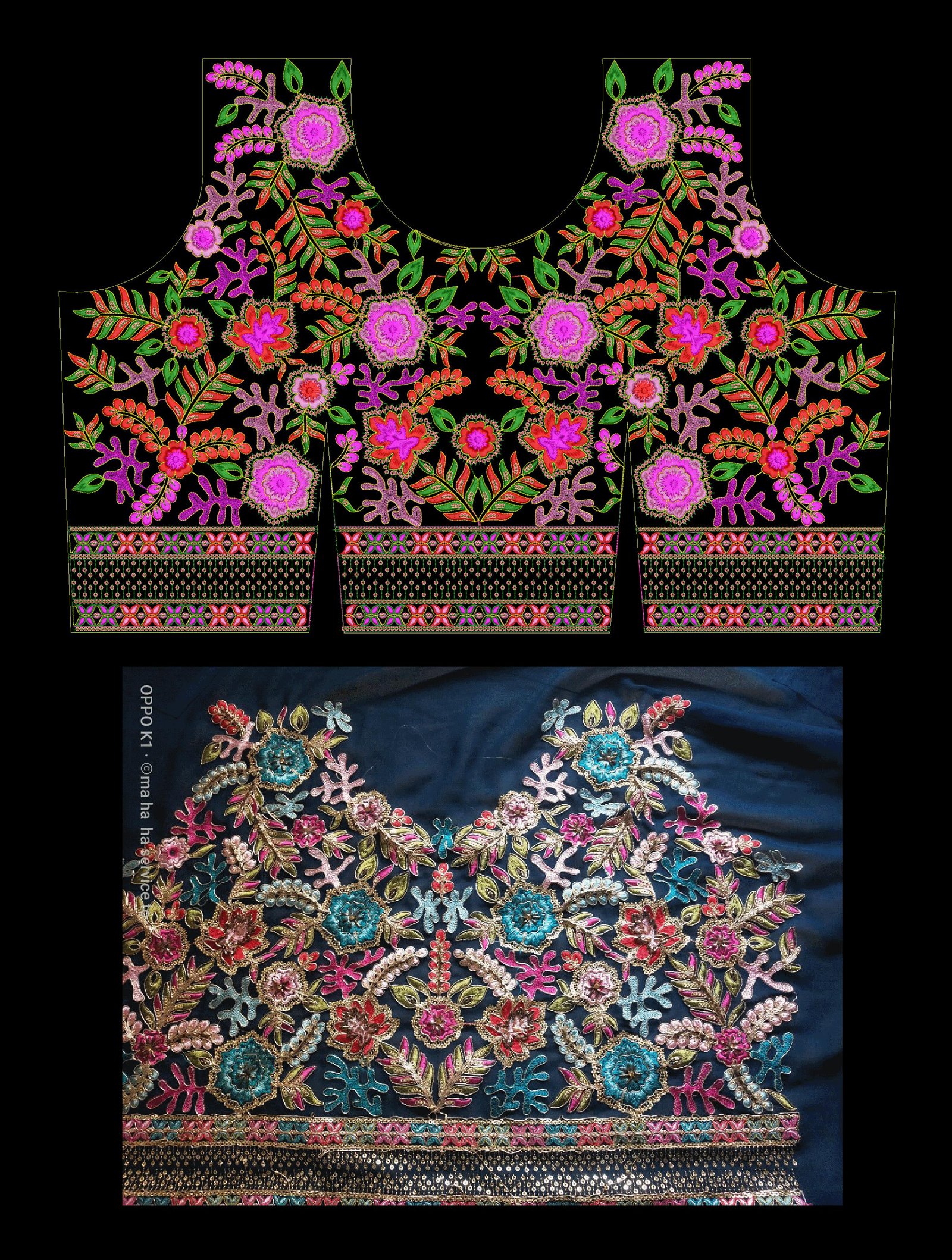 Cording & Sequince choli
