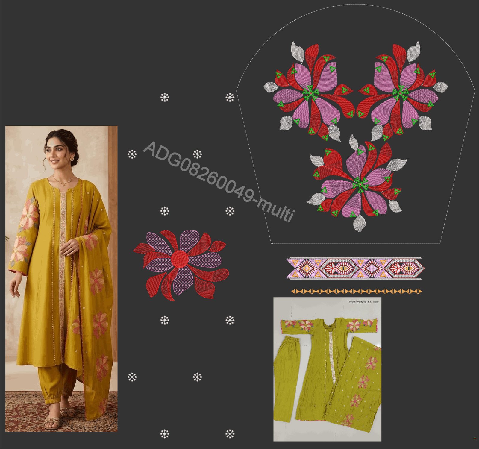 kurti neck panel