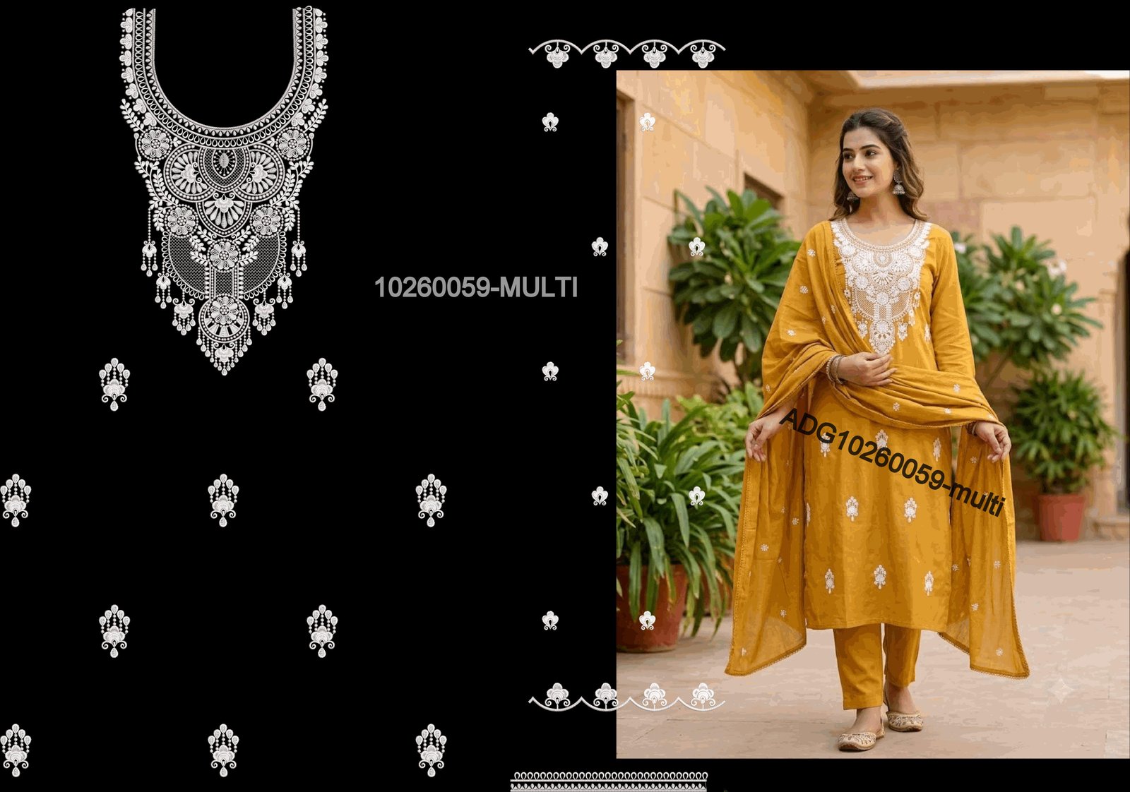 kurti neck panel